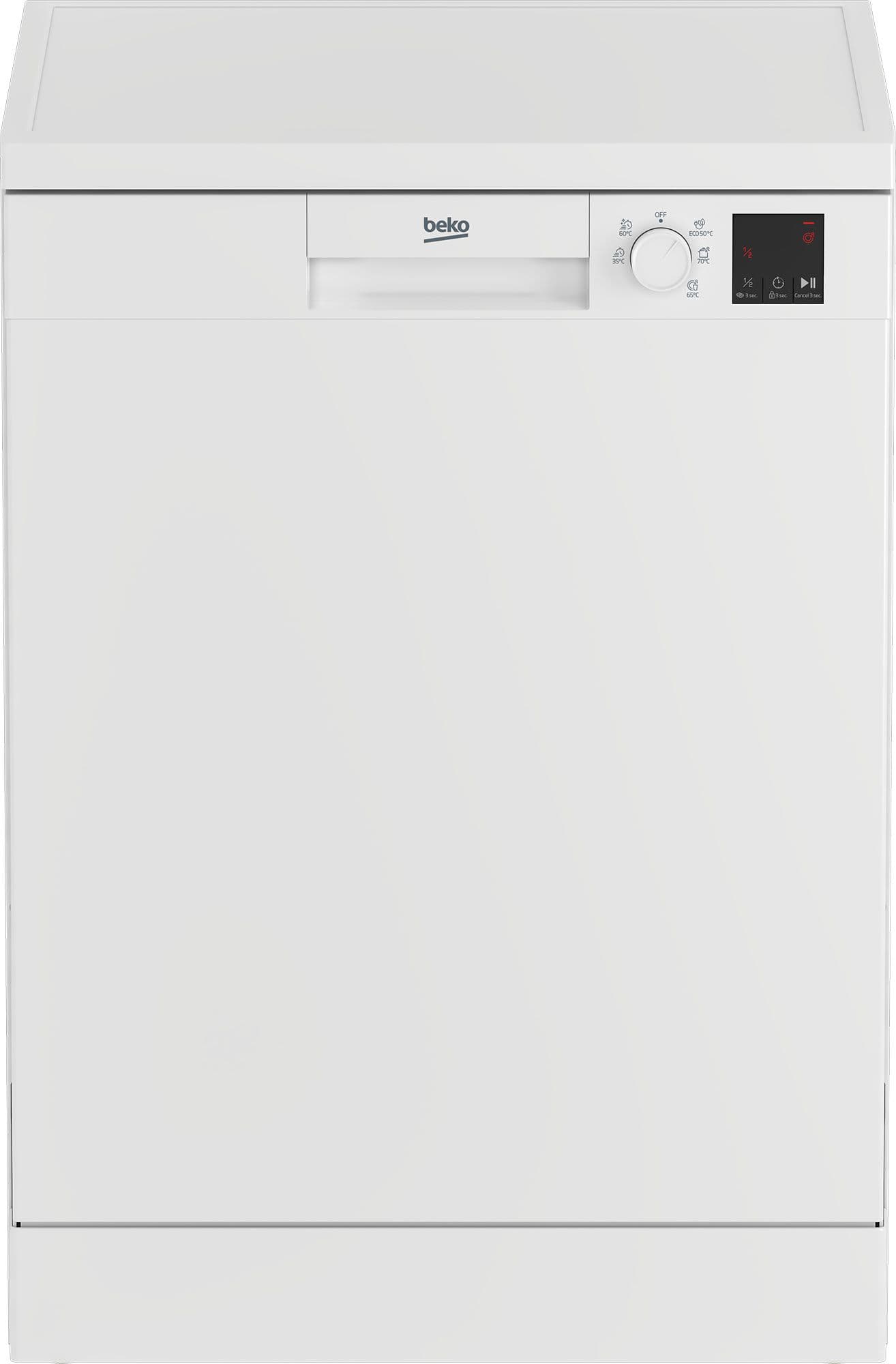 Beko DVN05324W - מדיח כלים 60 ס״מ 13 מערכות כלים עם תוכנית מהירה 30 דק׳, חצי כמות ולוח דיגיטלי | יבואן רשמי-משלוח מהיר