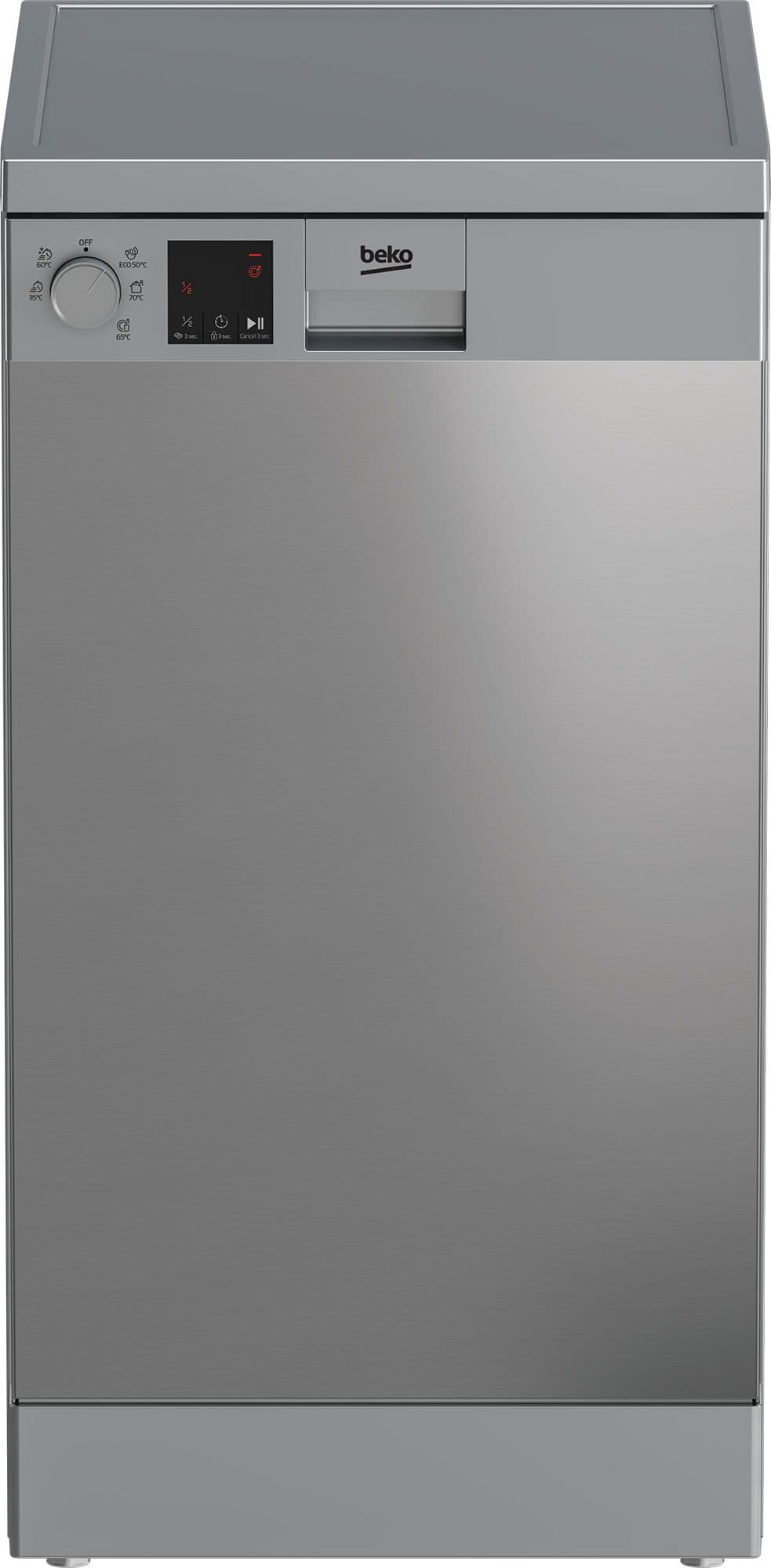 Beko DVS05026X - מדיח כלים צר בקו 45 ס״מ 10 מערכות כלים בגימור נירוסטה ותוכנית מהירה 30 דק׳ | יבואן רשמי-משלוח מהיר