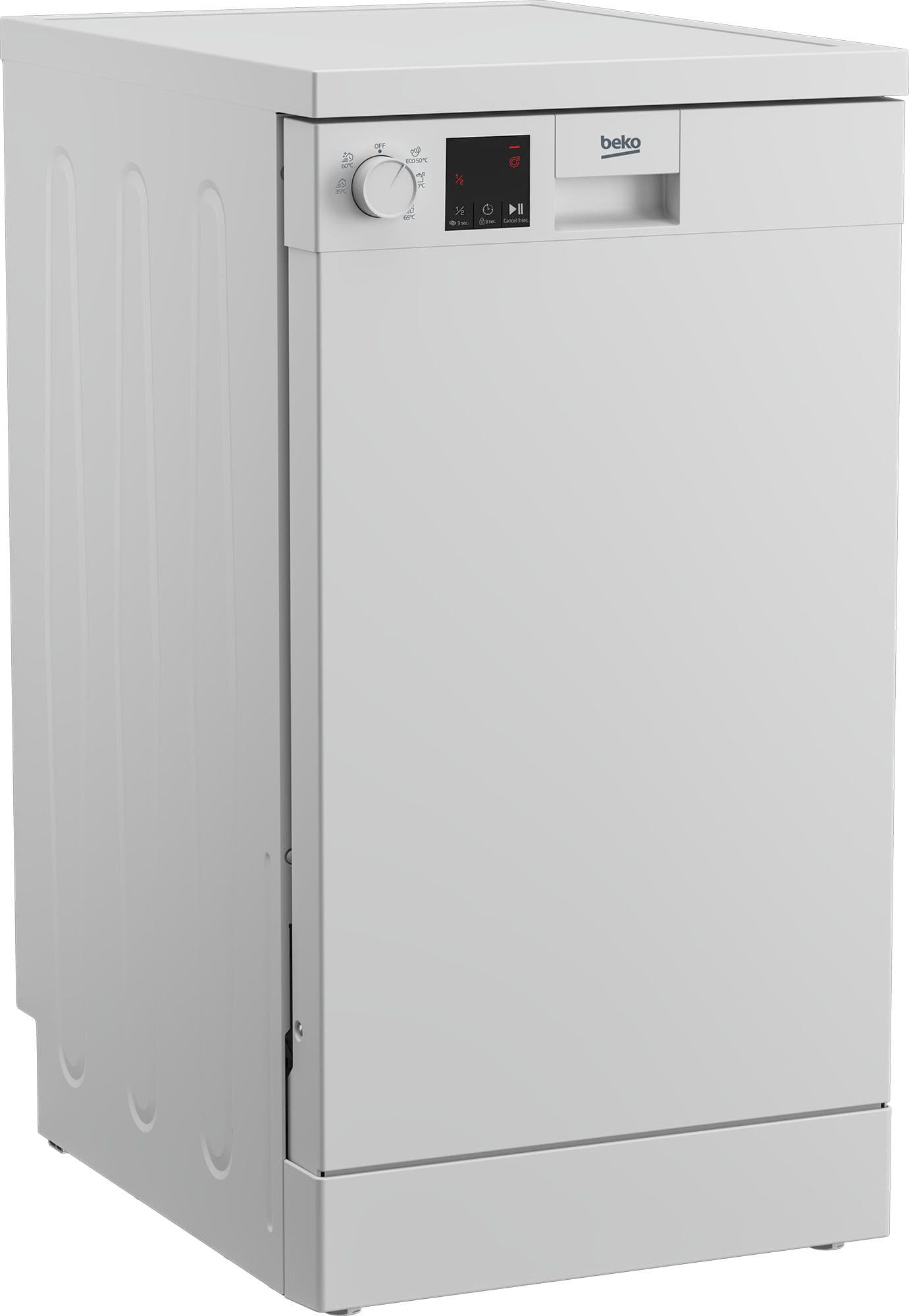 מדיח כלים צר Beko DVS05026W לבן - 10 מערכות כלים | יבואן רשמי