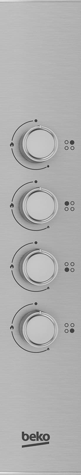 Beko HIGG64124SX - כיריים גז 4 מבערי SABAF נירוסטה 60 ס״מ בקו עם חיישני בטיחות והצתה אלקטרונית ביד אחת - יבואן רשמי