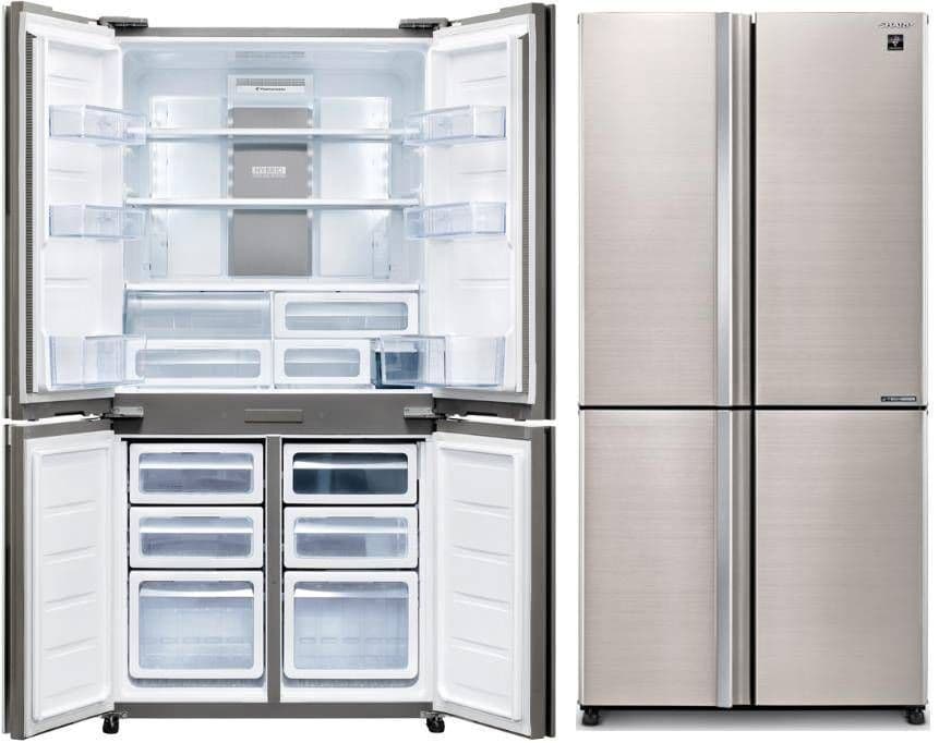 מקרר שארפ 4 דלתות מקפיא תחתון SHARP SJ-9270IN אינוורטר NoFrost נירוסטה מוברשת עם פיקוד שבת - יבואן רשמי