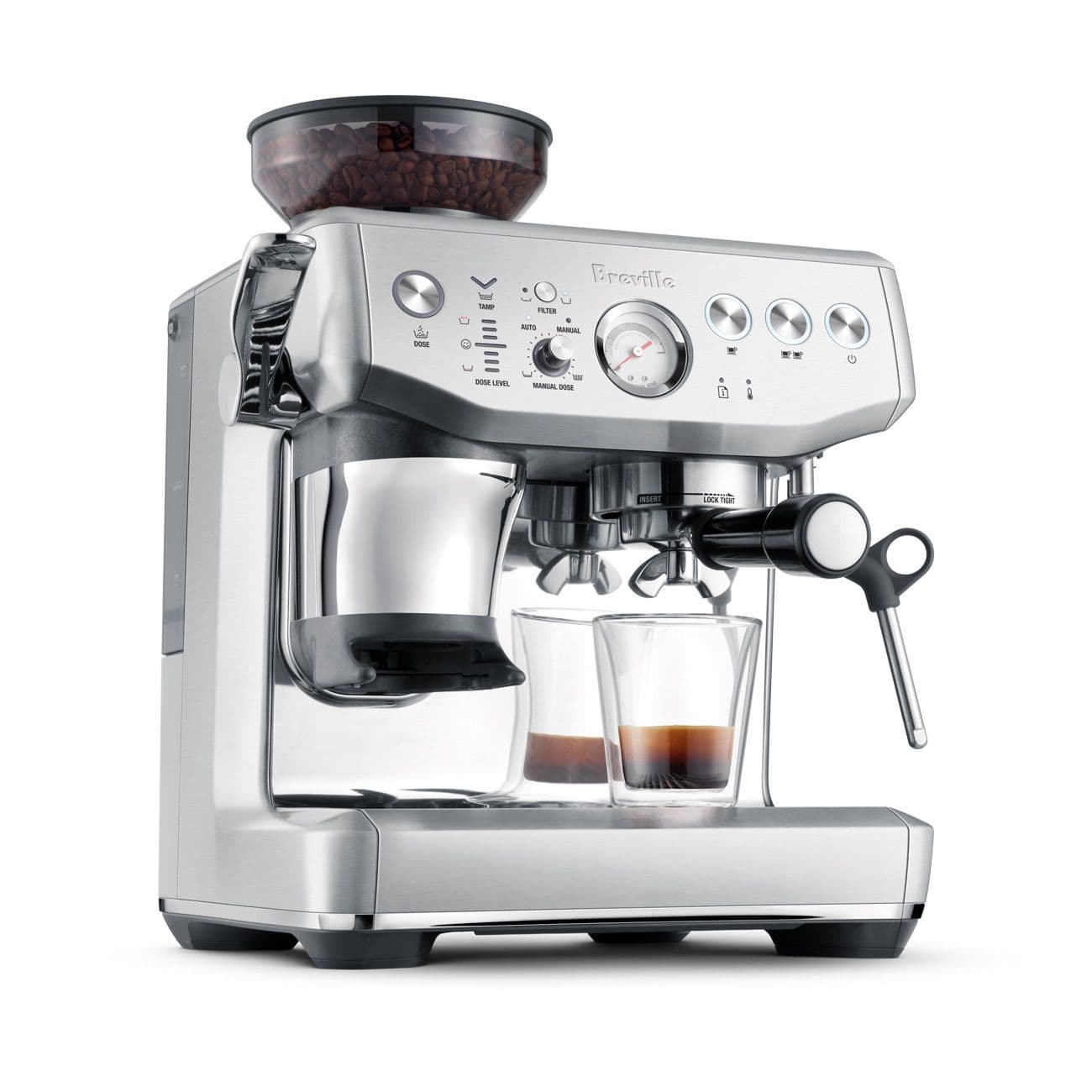 Breville Barista Express Impress BES876BSS - מכונת אספרסו עם מטחנה מובנית, 25 דרגות טחינה והקצפת חלב מקצועית | יבואן רשמי | משלוח מהיר