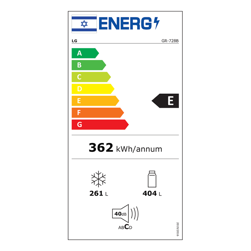 מקרר 4 דלתות LG דגם GR-728B אל ג'י 665 ליטר נירוסטה מושחרת שבת מהדרין - יבואן רשמי