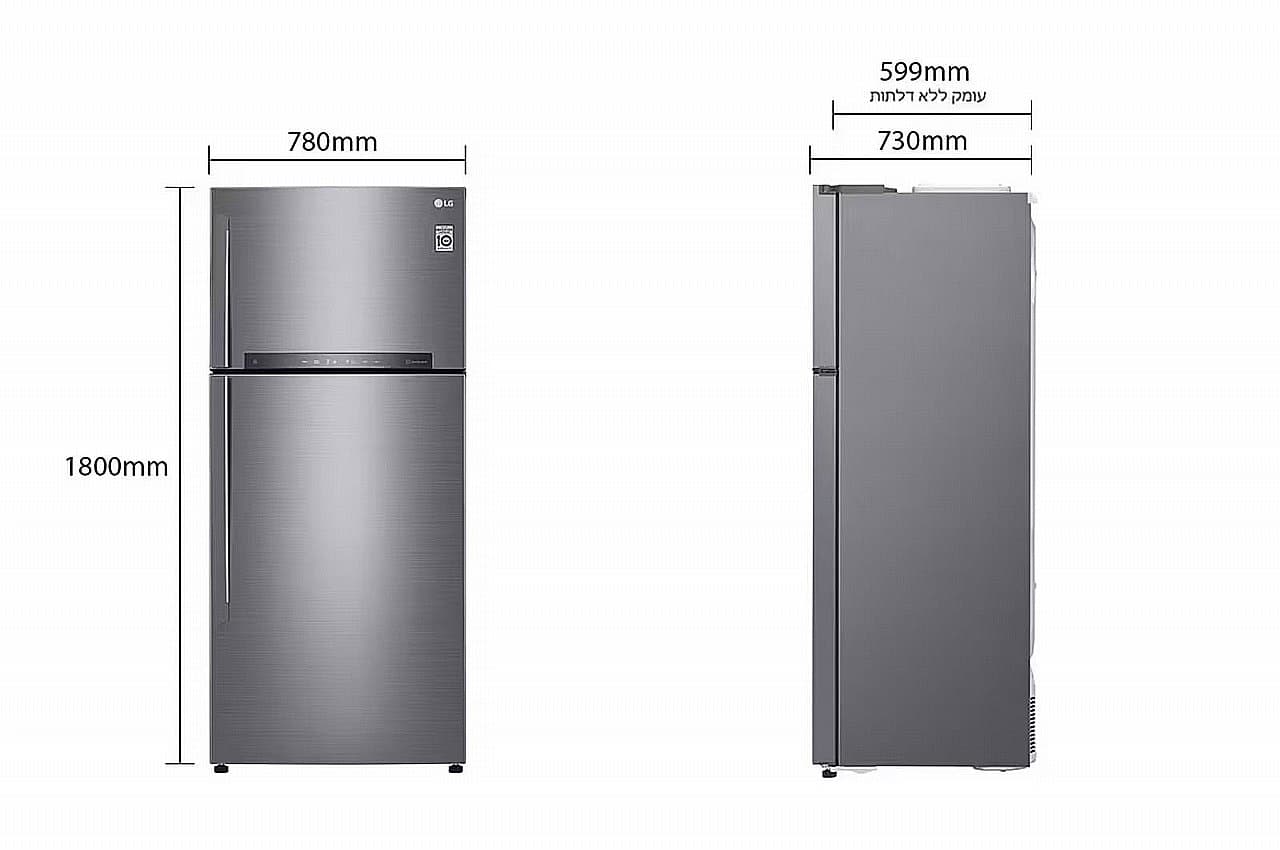 מקרר מקפיא עליון LG דגם GR-M6781SU אל ג'י 506 ליטר עם פיקוד שבת - יבואן רשמי
