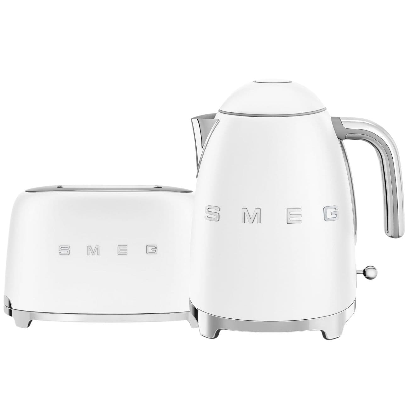 סט ארוחת בוקר רטרו SMEG - קומקום ומצנם תואמים במבצע - גוון לבן מט |  משלוח מהיר