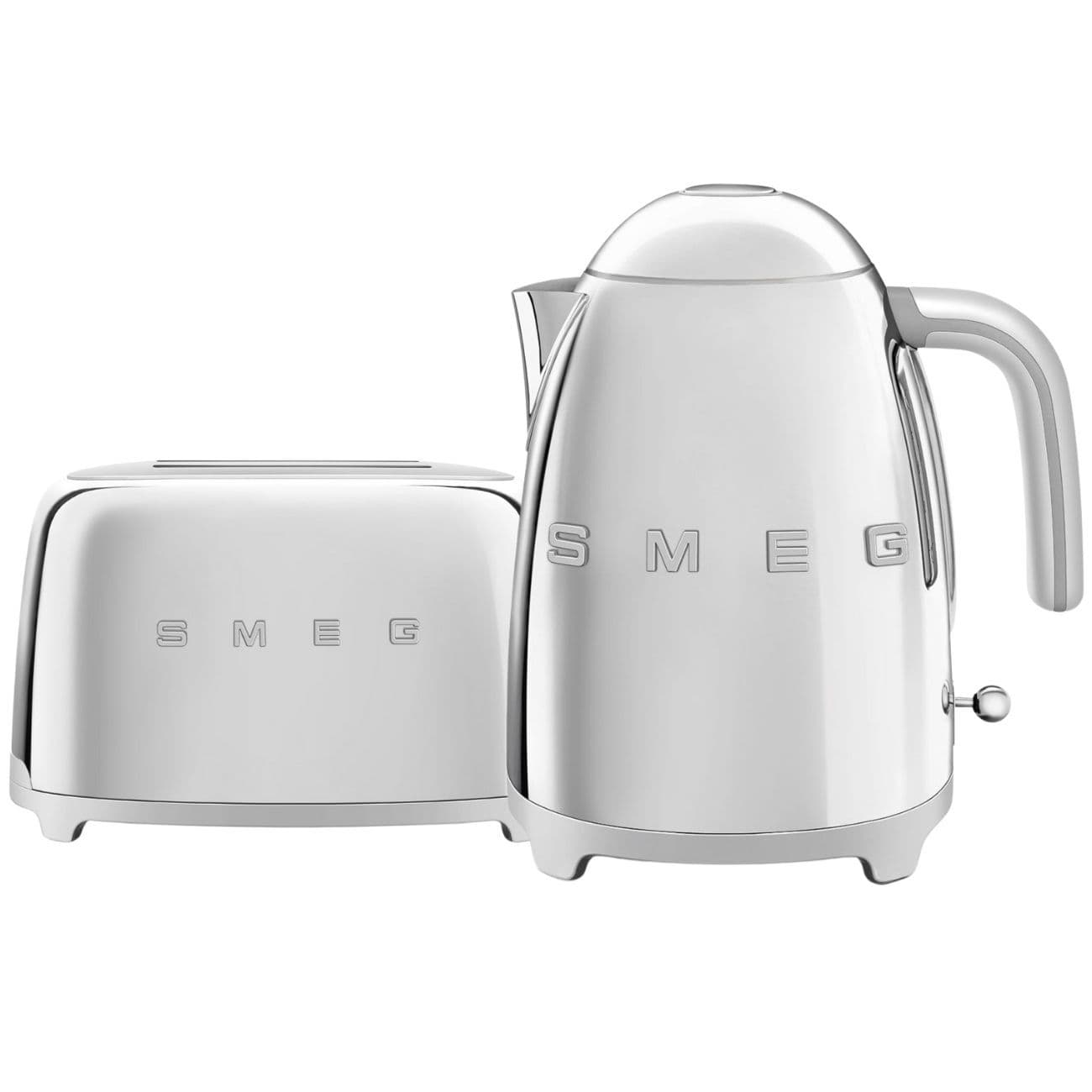 סט ארוחת בוקר רטרו SMEG - קומקום ומצנם תואמים במבצע - גוון נירוסטה