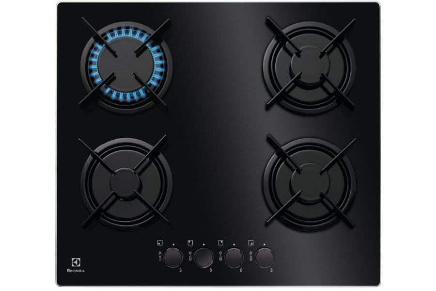 כיריים גז 60 ס"מ 4 להבות דגם EGT6242NVK אלקטרולוקס Electrolux זכוכית שחורה