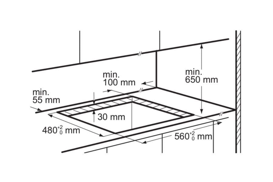 כיריים גז 60 ס"מ 4 להבות דגם EGT6242NVK אלקטרולוקס Electrolux זכוכית שחורה
