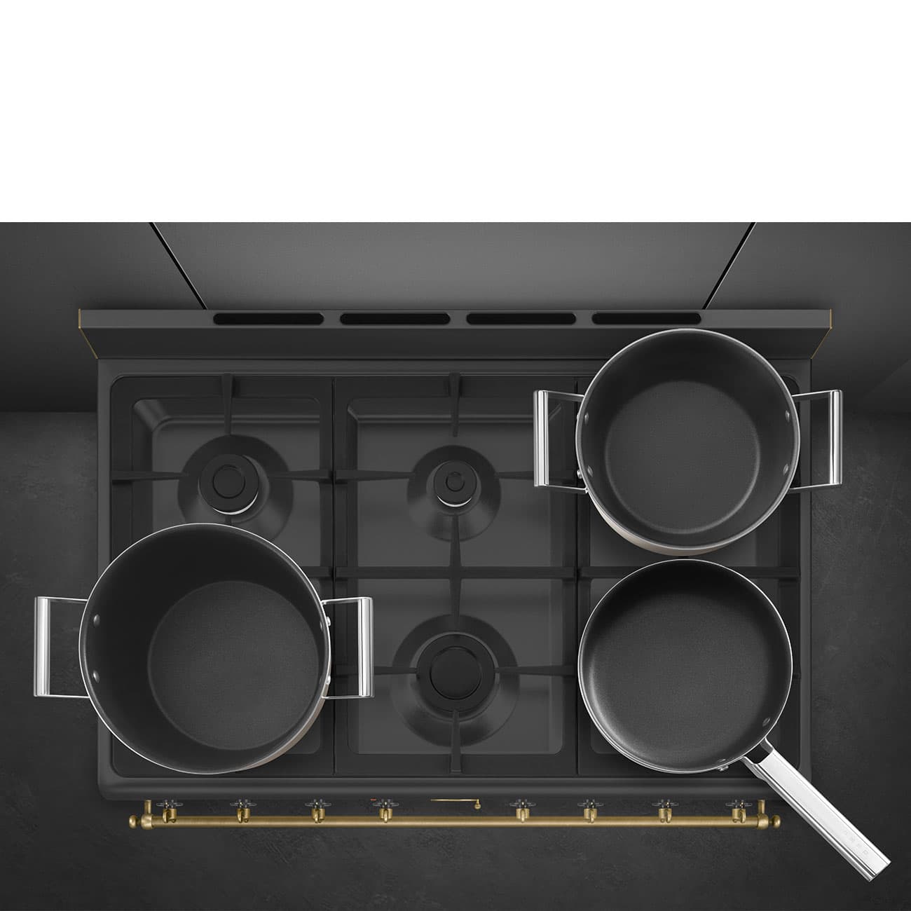 SMEG CO96 Black - תנור משולב כיריים גז ברוחב 90 ס״מ 6 להבות עיצוב איטלקי