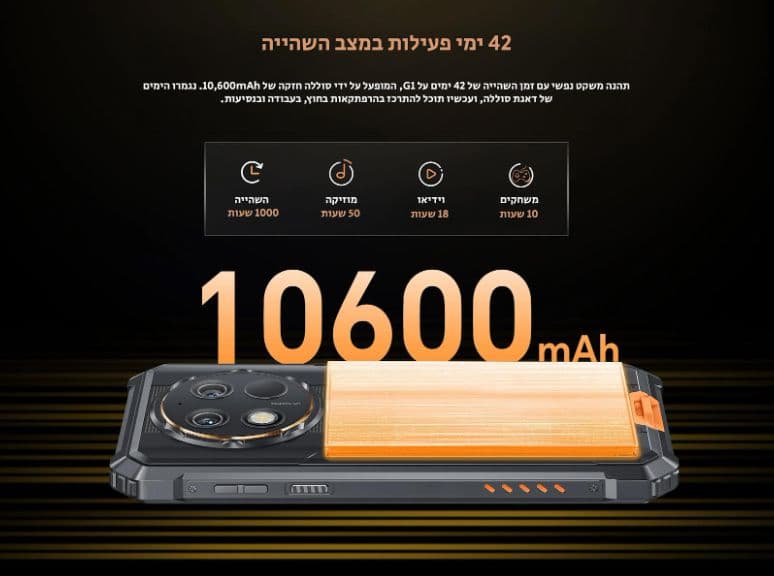 סמארטפון משוריין Oukitel G1 IP69K  - יבואן רשמי