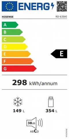מקרר 2 דלתות מקפיא תחתון 501 ליטר Hisense RD63SKI נירוסטה | יבואן רשמי