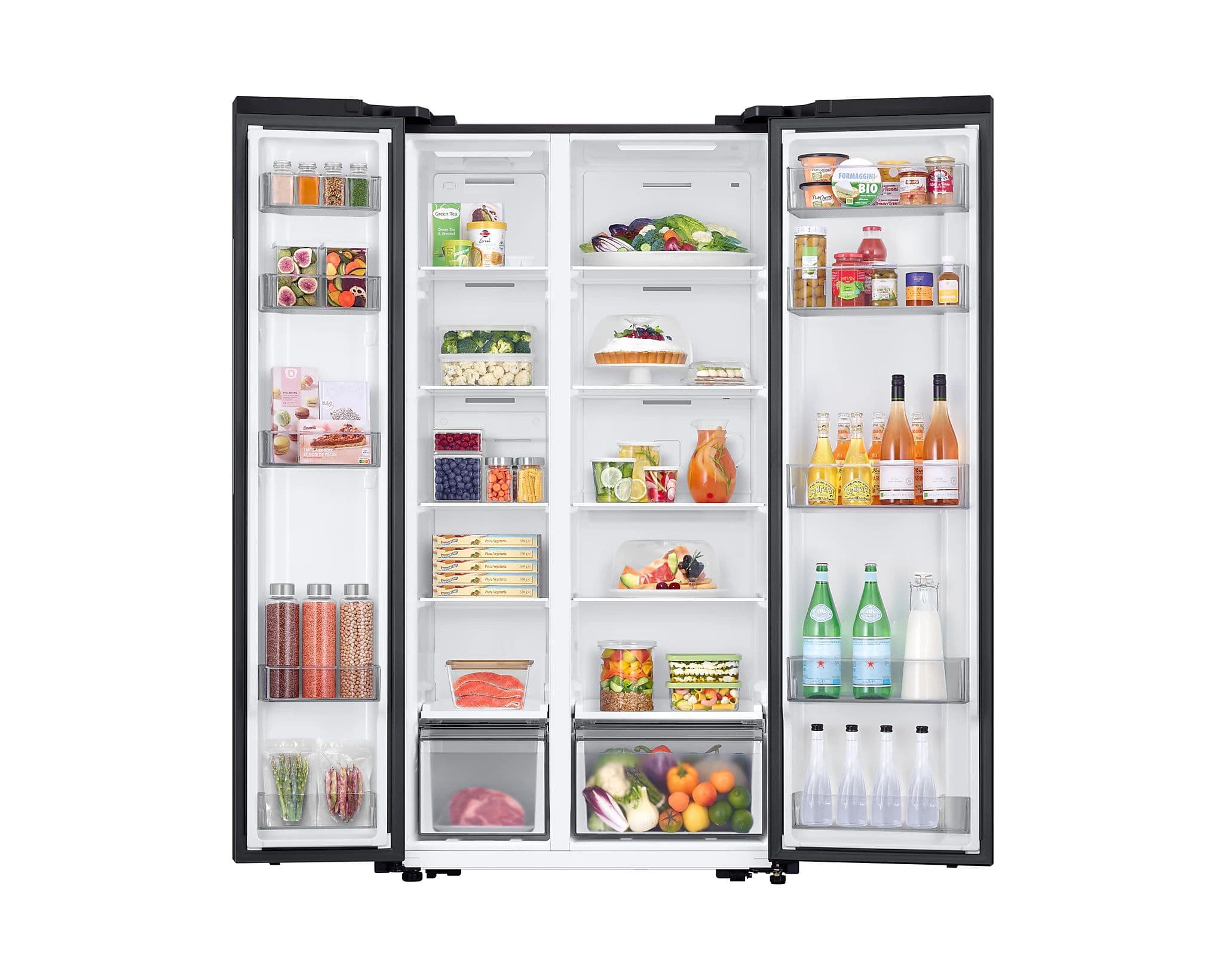 מקרר דלת ליד דלת 583 ליטר סמסונג Samsung RS57DG400 עם Space Max נירוסטה מושחרת | משלוח מהיר
