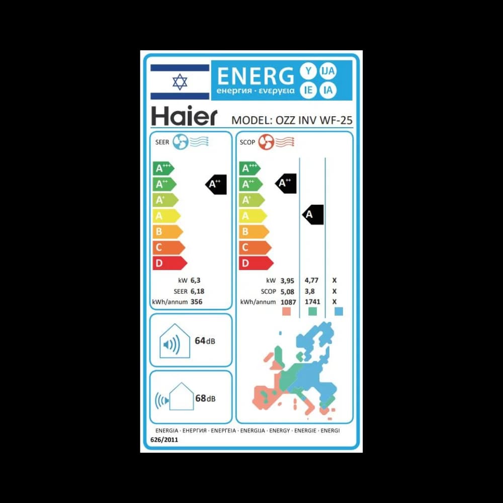 מזגן עילי Haier OZZ INV WiFi 25 – אינוורטר עוצמתי עם WiFi ושקט מתקדם | יבואן רשמי-משלוח מהיר