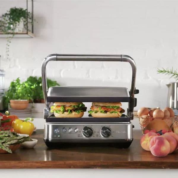 טוסטר גריל לחיצה Breville BGR710BSS - פלטות מתחלפות, שליטה נפרדת, עוצמה של 1800W | יבואן רשמי | משלוח מהיר