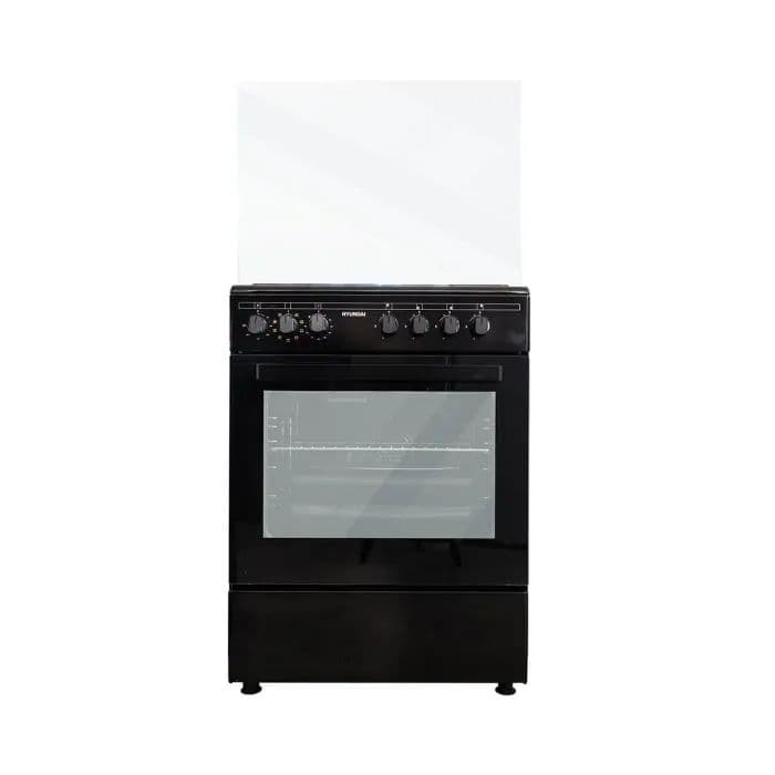 תנור משולב כיריים גז 4 להבות 60 ס"מ HYUNDAI HAO-6060B שחור - יבואן רשמי