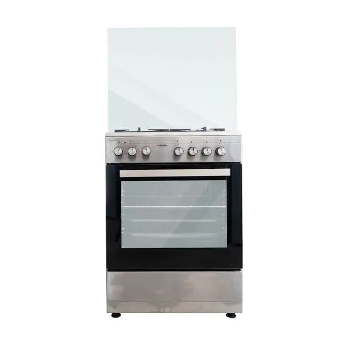 תנור משולב כיריים גז 4 להבות 60 ס"מ HYUNDAI HAO-6060S נירוסטה - יבואן רשמי