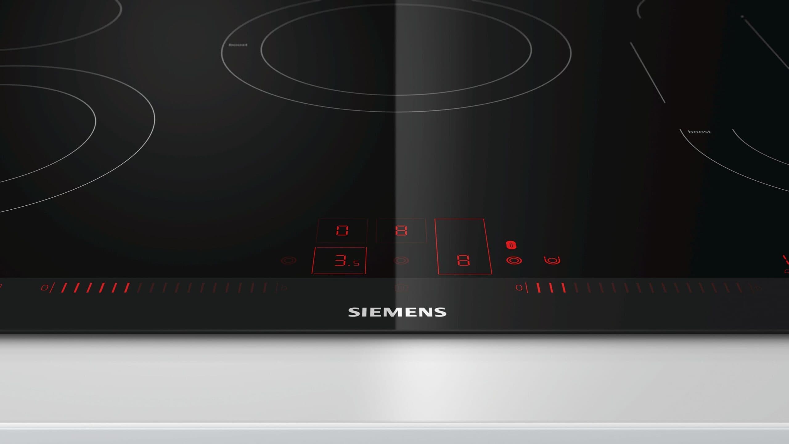 כיריים קרמיות 80 ס"מ 5 אזורי בישול SIEMENS IQ500 ET875LMP1D זכוכית שחורה - יבואן רשמי |  משלוח מהיר