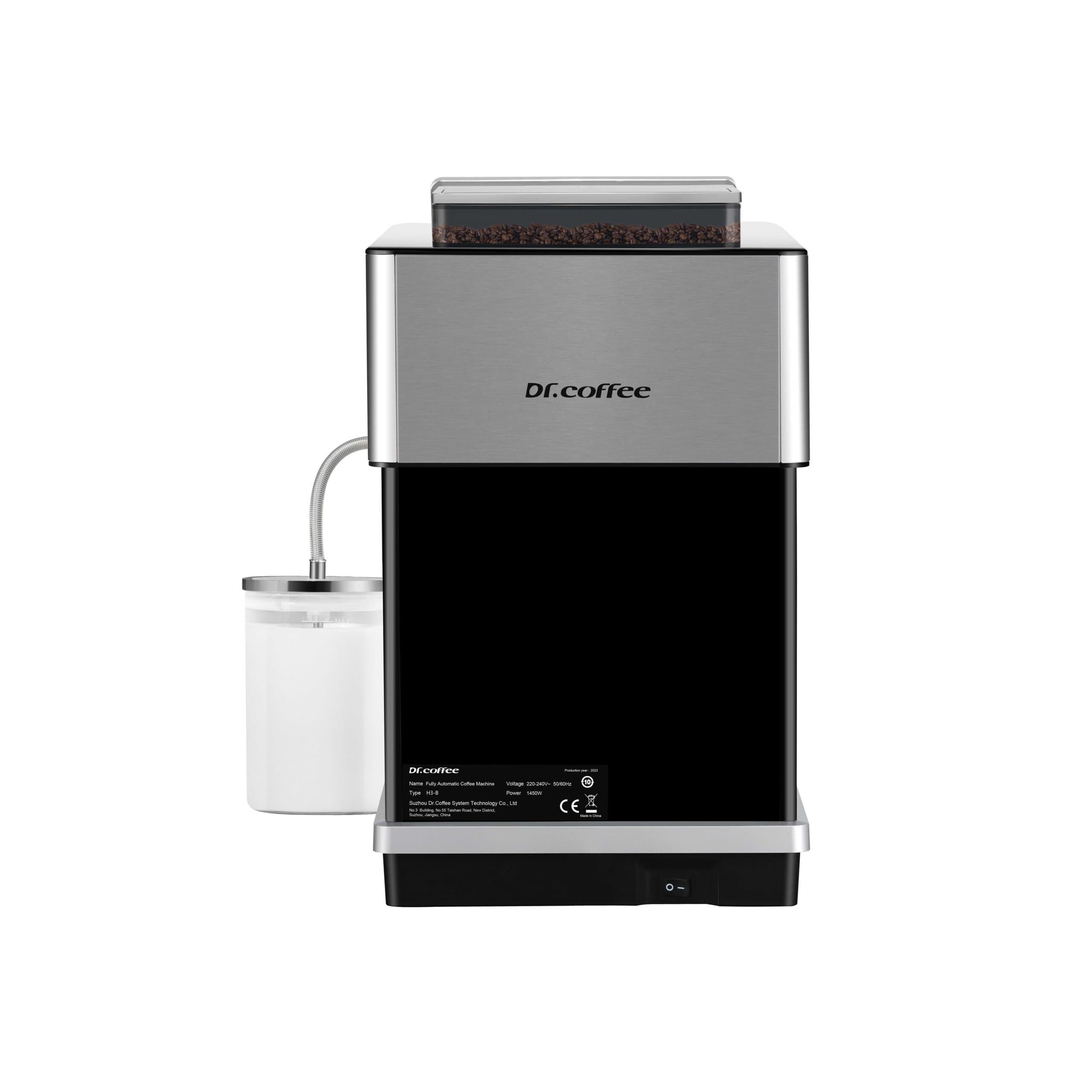 Dr.Coffee H3 – מכונת קפה אוטומטית עם מסך מגע בעברית, הקצפת חלב וניקוי עצמי | יבואן רשמי - משלוח מהיר