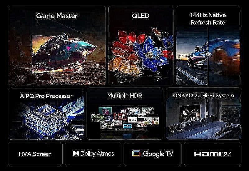 טלוויזיה חכמה 75 אינץ' TCL 75P8K QLED 4K עם Google TV יבואן רשמי