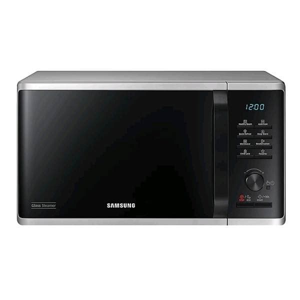 מיקרוגל Samsung MS23K3555ES – נפח 23 ליטר עם אידוי בריא וציפוי קרמי צבע כסוף | יבואן רשמי