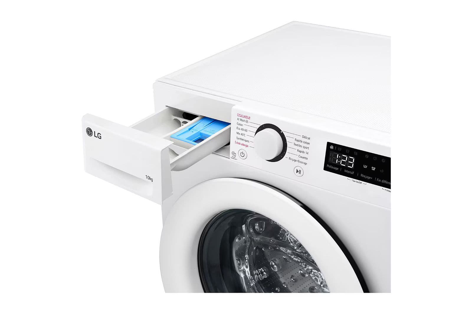 מכונת כביסה פתח קדמי 10 ק"ג LG דגם F14R33WHS אל ג'י עם קיטור ו-1400 סל"ד | משלוח מהיר