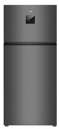 מקרר 2 דלתות TCL P605TM טי סי אל, מקפיא עליון, 465 ליטר, נירוסטה מושחרת