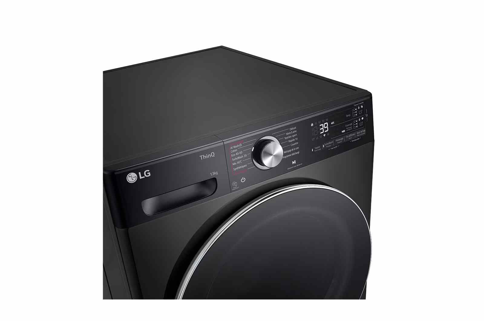 מכונת כביסה LG F34R92BSTA עם ezDispense ,קיבולת 13 ק"ג, פתח קדמי, נירוסטה כהה