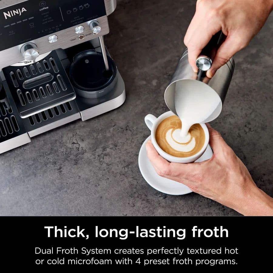 Ninja LUXE CAFE ES601EU – מכונת אספרסו חצי אוטומטית עם מטחנה חכמה, קולד ברו ו-Barista Assist | יבואן רשמי-משלוח מהיר