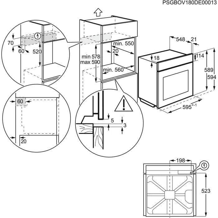 תנור בילט־אין Electrolux KOFDP46X ‏72 ליטר | עם ניקוי פירוליטי וגימור נירוסטה | תוצרת גרמניה | משלוח מהיר