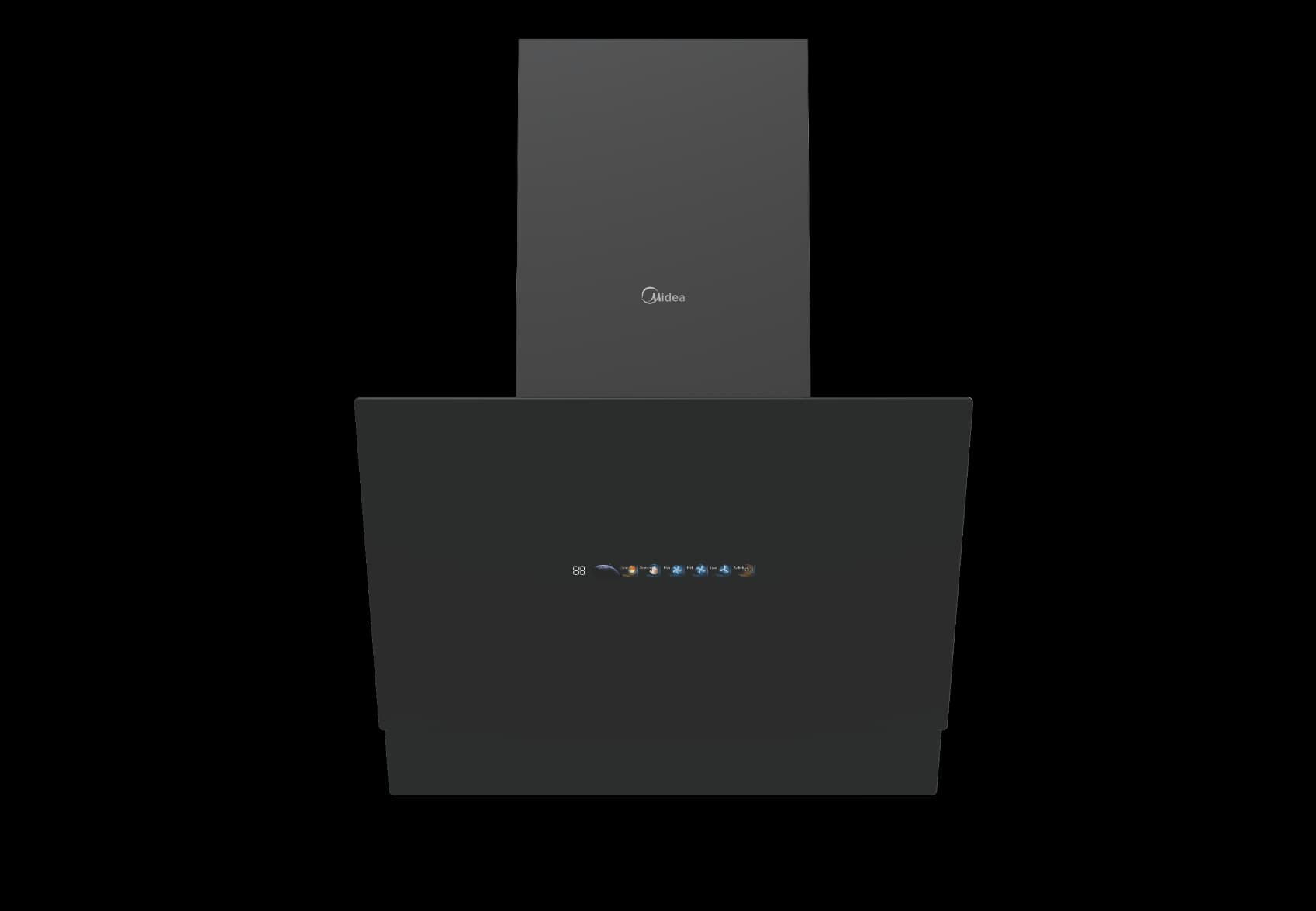 קולט אדים Midea MH60J72ET23BW-IL – זכוכית שחורה 60 ס״מ Wi-Fi IOT | יבואן רשמי
