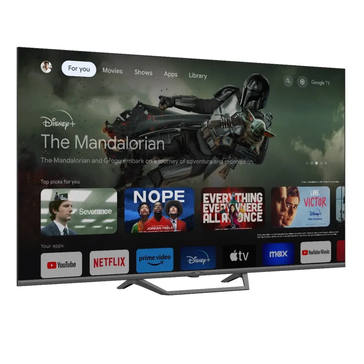 HAIER H55S80FUX – טלוויזיית QLED 4K בגודל 55" עם Google TV ו-120Hz לגיימינג מתקדם | יבואן רשמי