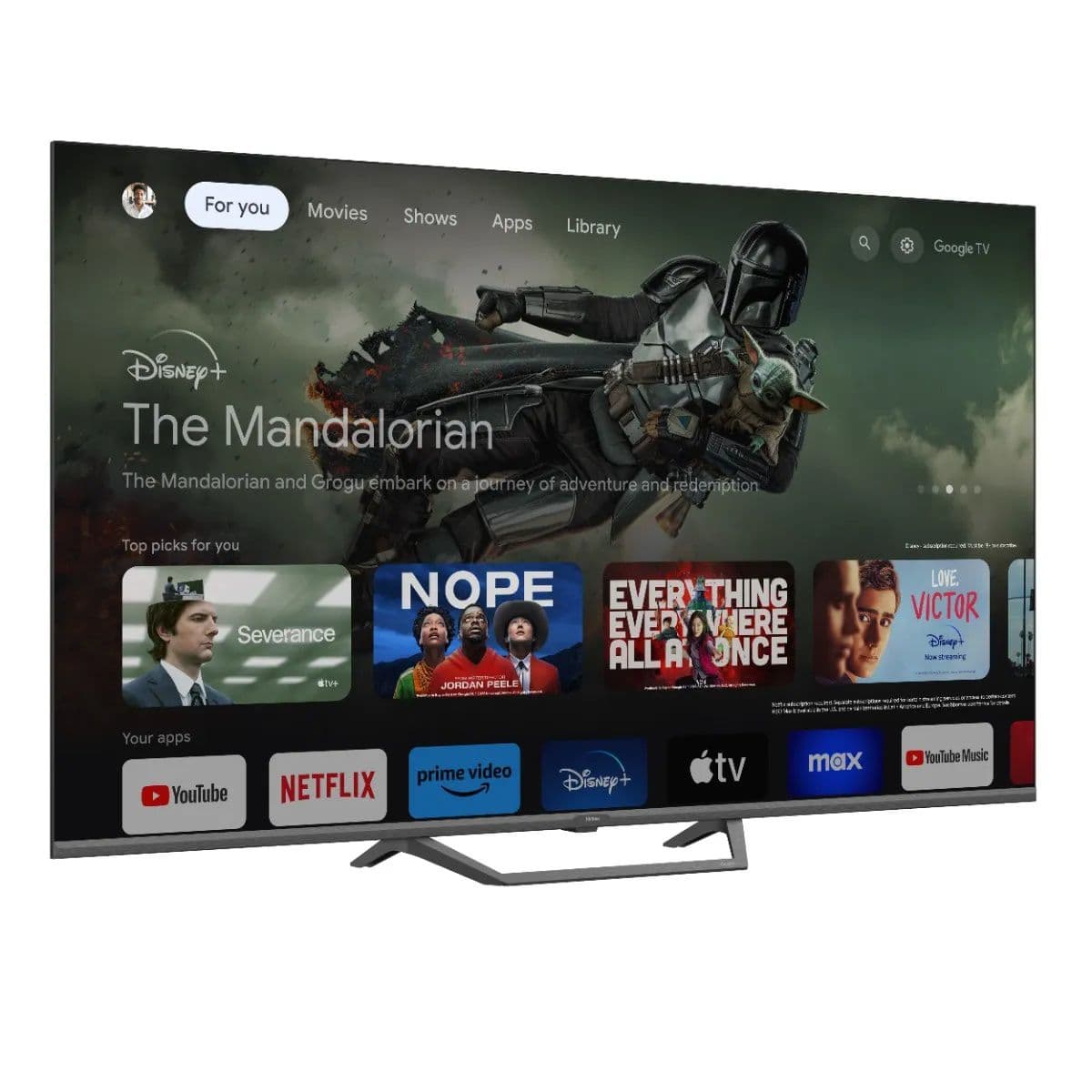 HAIER H75S80FUX – טלוויזיית QLED 4K בגודל 75" עם Google TV ו-120Hz לגיימינג מתקדם | יבואן רשמי