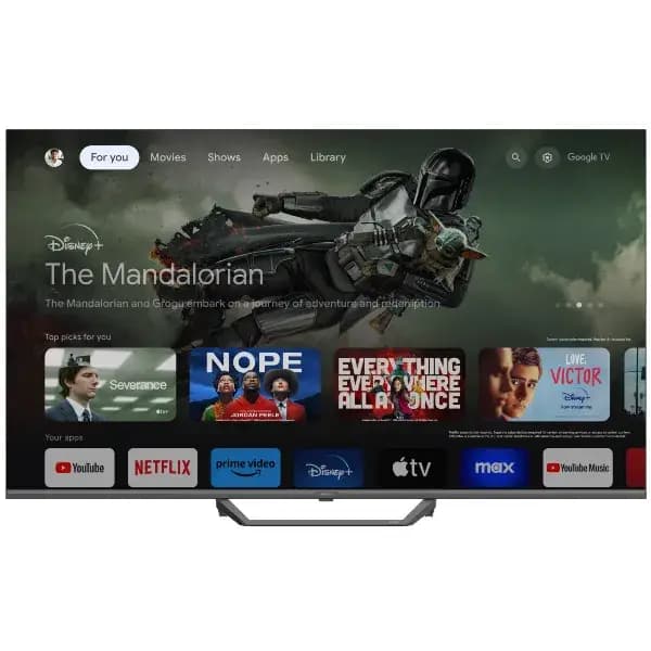 HAIER H75S80FUX – טלוויזיית QLED 4K בגודל 75" עם Google TV ו-120Hz לגיימינג מתקדם | יבואן רשמי