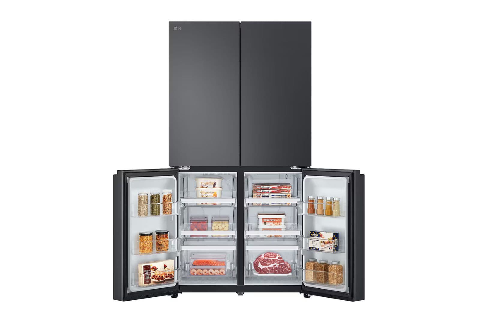 LG GR-929B: מקרר 4 דלתות 872 ליטר בגימור נירוסטה מושחרת יוקרתית | יבואן רשמי