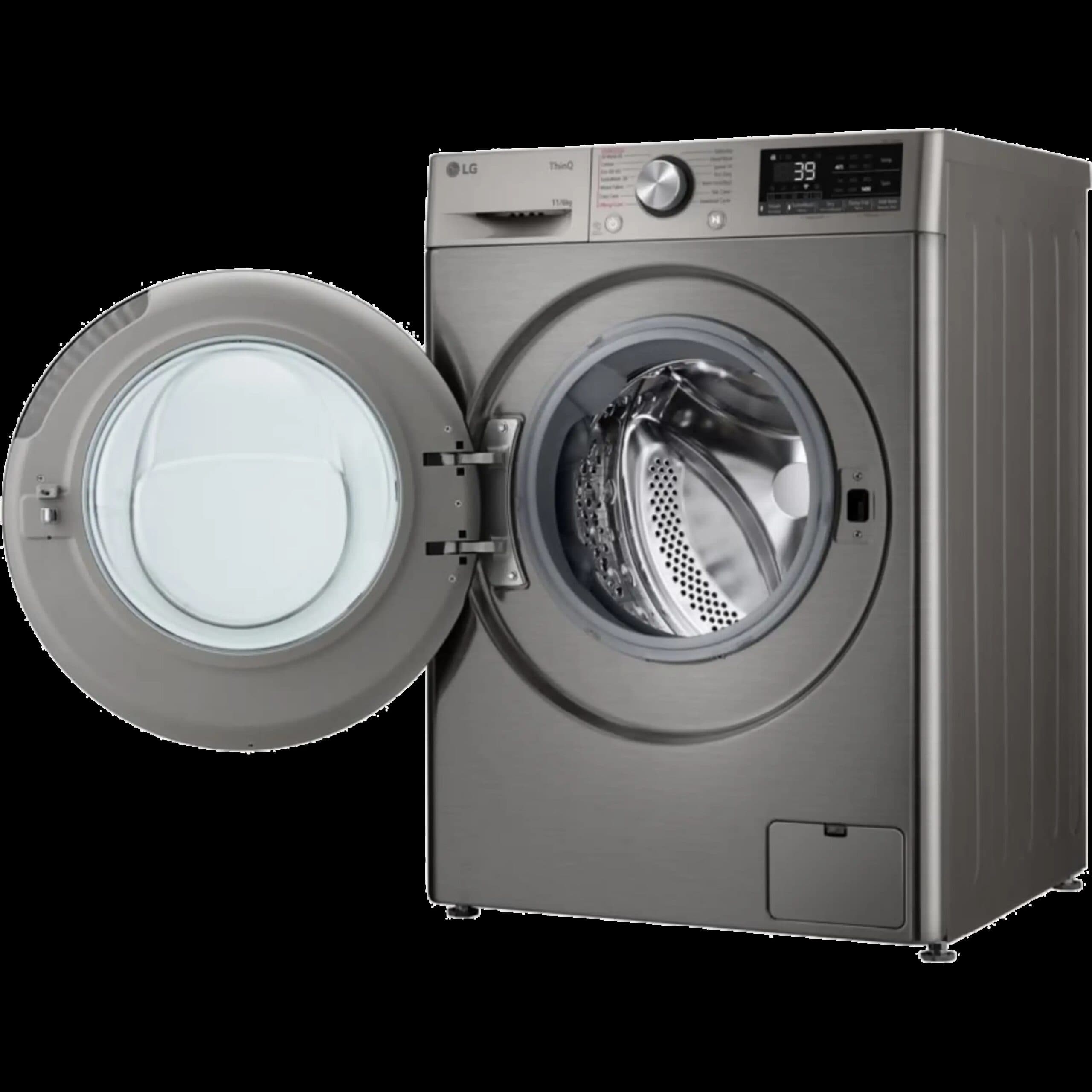 מכונת כביסה משולבת מייבש LG WD11614GBB פתח חזית 11 ק"ג, מייבש 6 ק"ג-יבואן רשמי
