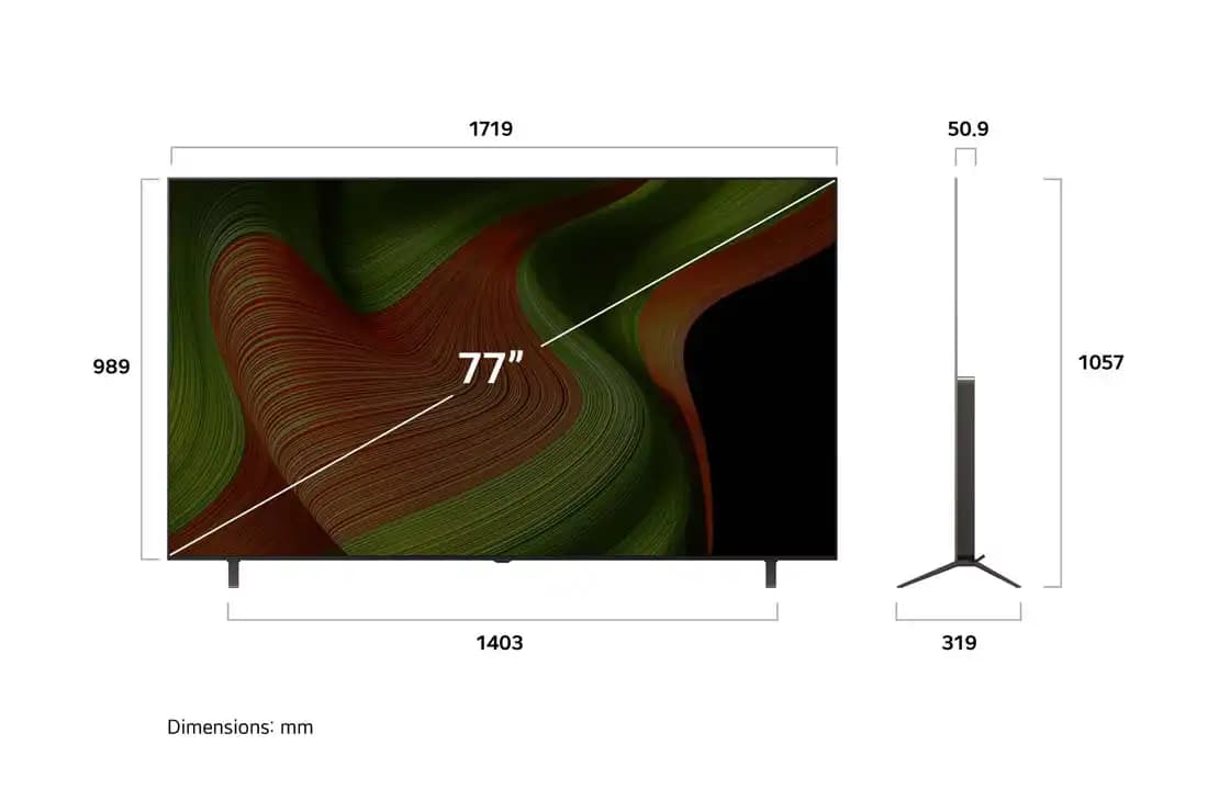 טלוויזיה חכמה LG OLED77B56LA - דגם 77 אינץ' 4K OLED 2025 |  יבואן רשמי