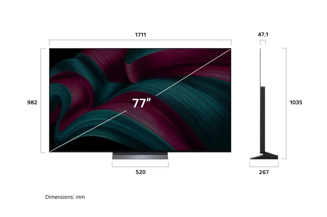טלוויזיה חכמה LG OLED77C56LA – מסך 77 אינץ׳ OLED evo 4K עם α9 AI Gen8 | יבואן רשמי | משלוח מהיר