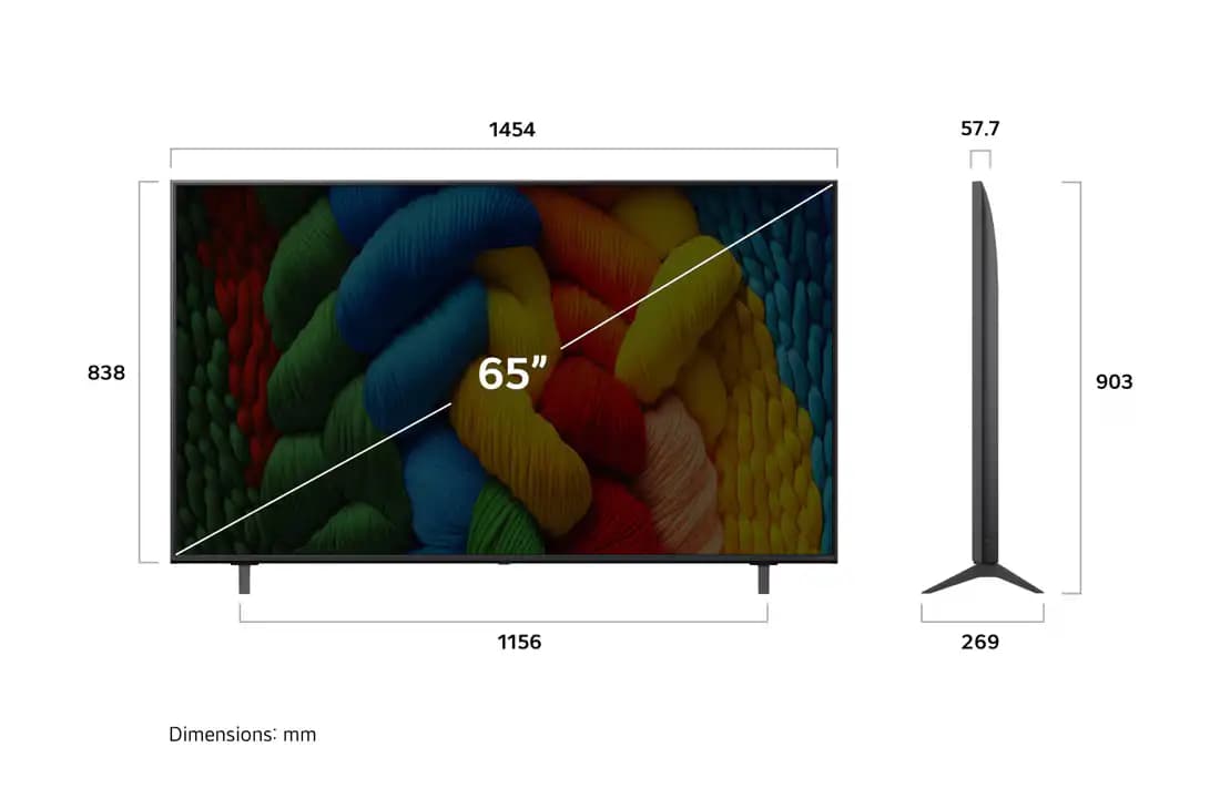 LG 65NANO80A6A – טלוויזיה חכמה 65 אינץ' NanoCell 4K AI 2025 | יבואן רשמי