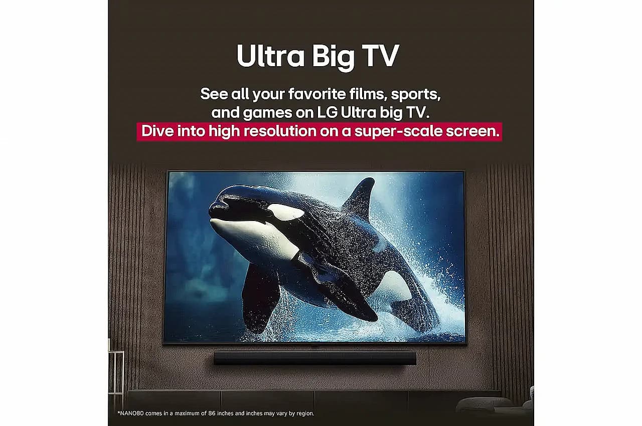 LG 86NANO80A6A – טלוויזיה חכמה 86 אינץ' NanoCell 4K AI 2025 | יבואן רשמי