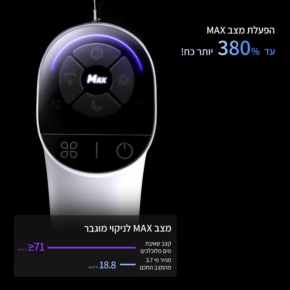 שואב ושוטף אלחוטי Narwal S20 לבן – ניקוי חכם עם עוצמת שאיבה 18,000Pa | יבואן רשמי
