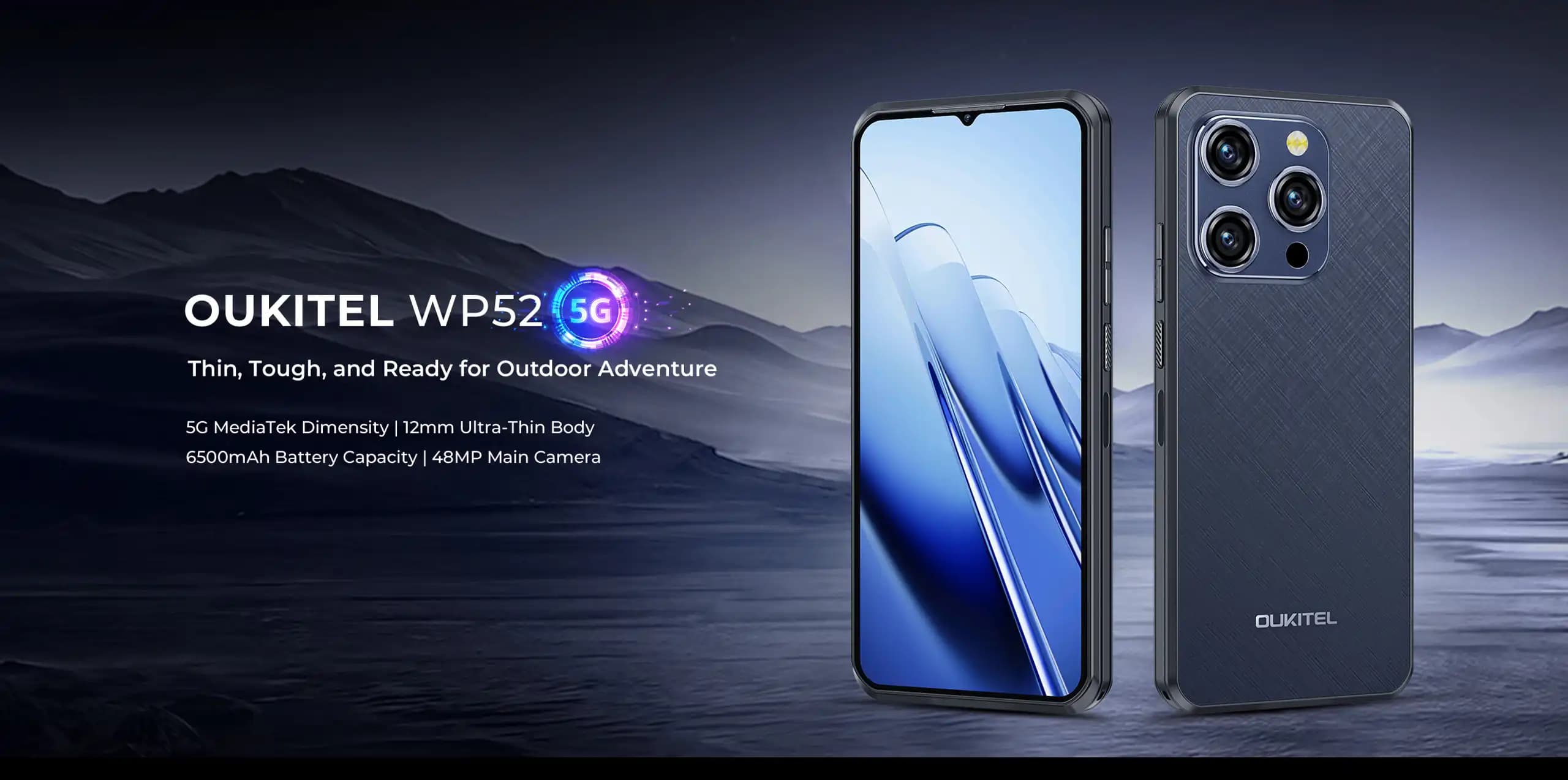 טלפון סלולרי Oukitel WP52 256GB 4GB RAM משוריין עם סוללה חזקה 6500mAh | יבואן רשמי