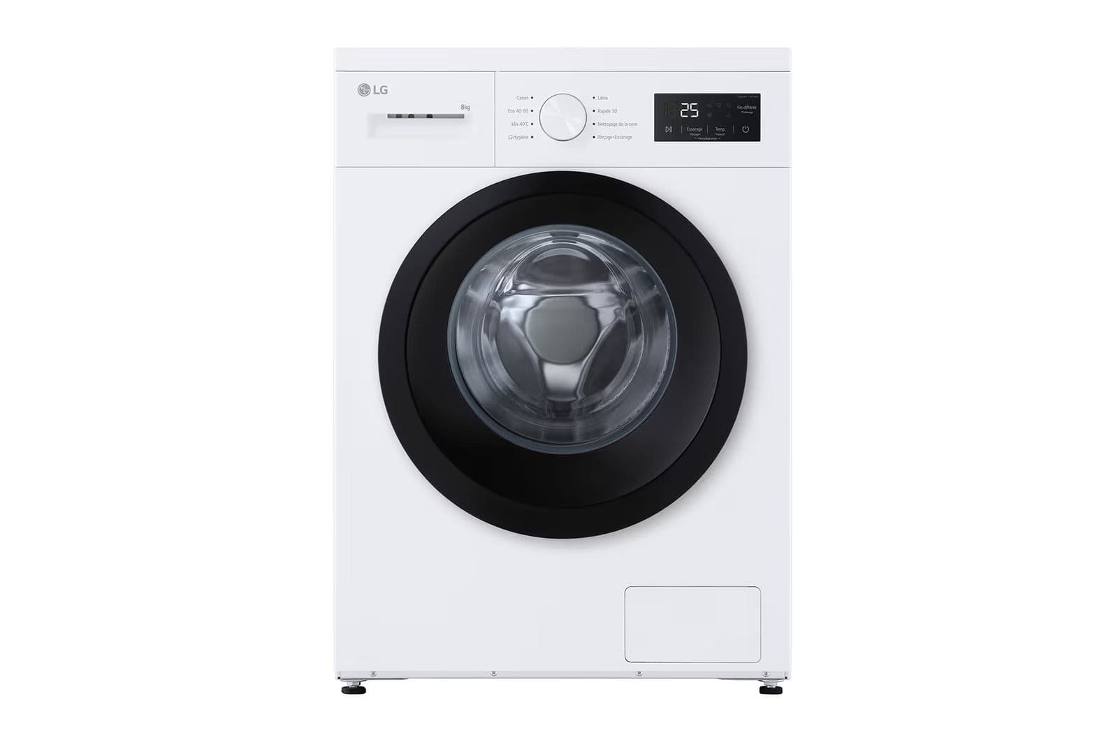 מכונת כביסה 8 ק״ג פתח קדמי LG F84N15WHS – עם Steam ומנוע Direct Drive | משלוח מהיר
