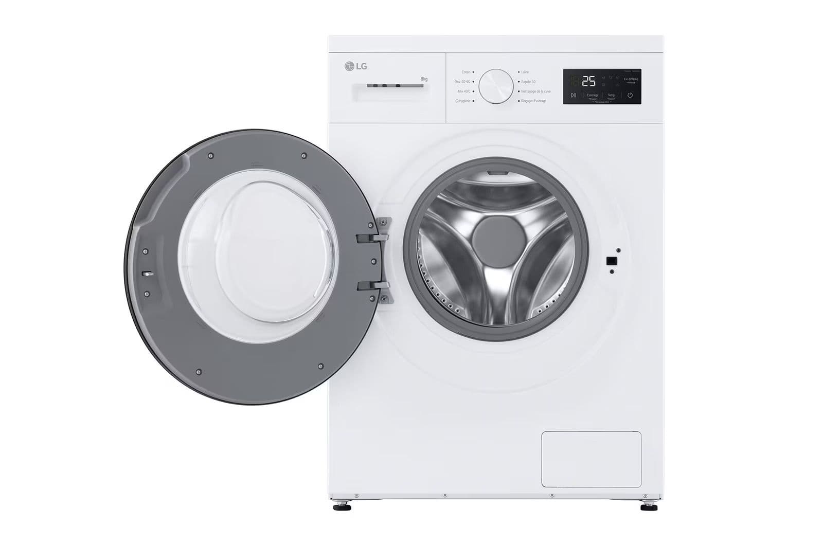 מכונת כביסה 8 ק״ג פתח קדמי LG F84N15WHS – עם Steam ומנוע Direct Drive | משלוח מהיר