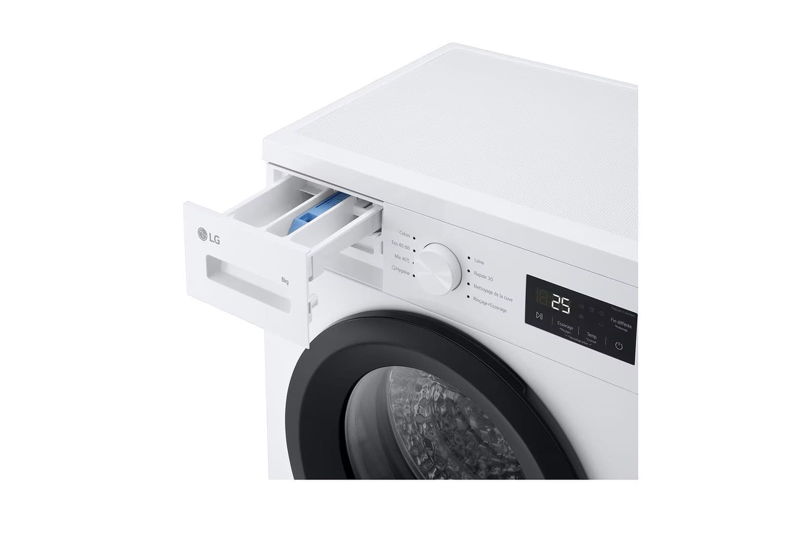 מכונת כביסה 8 ק״ג פתח קדמי LG F84N15WHS – עם Steam ומנוע Direct Drive | משלוח מהיר