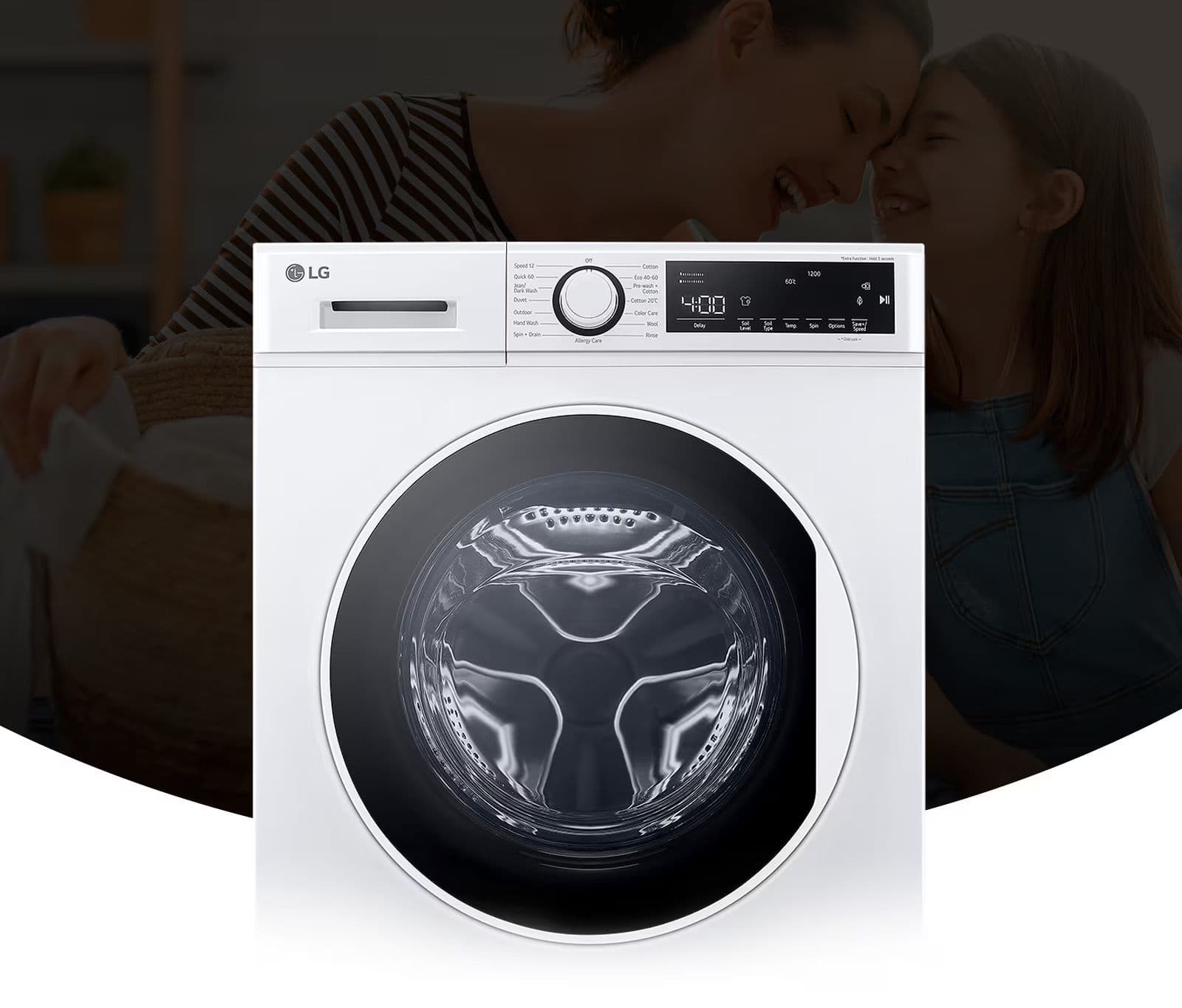 מכונת כביסה 8 ק״ג פתח קדמי LG F84N15WHS – עם Steam ומנוע Direct Drive | משלוח מהיר