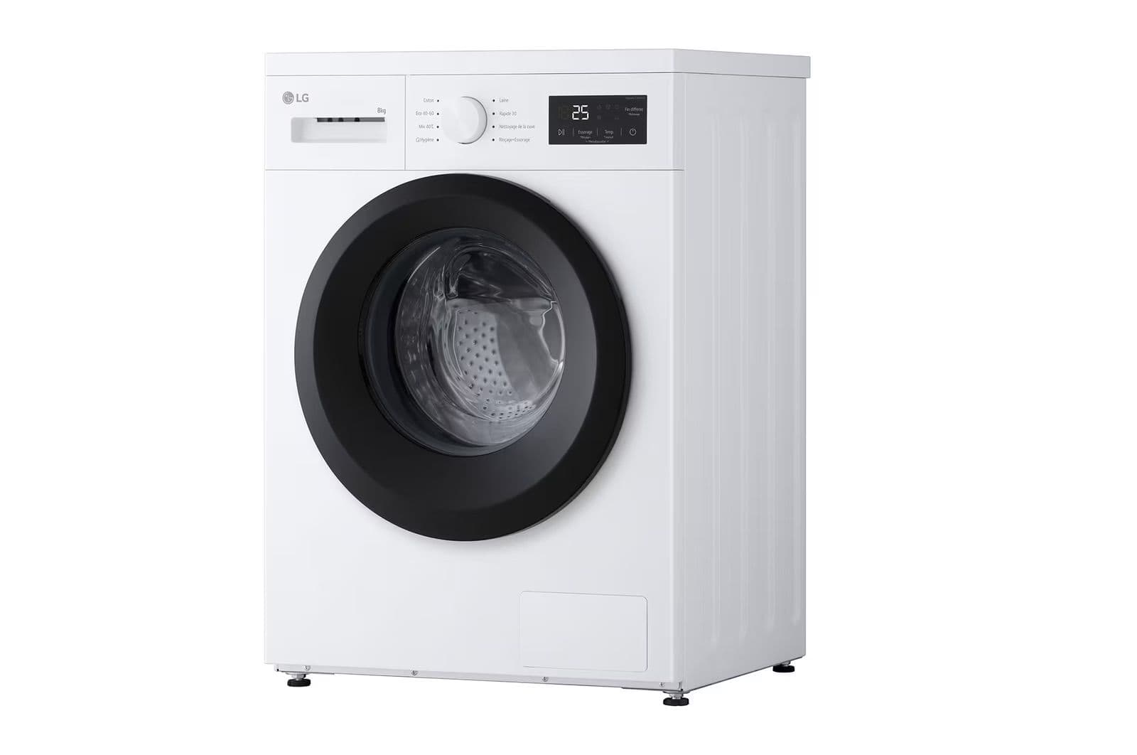 מכונת כביסה 8 ק״ג פתח קדמי LG F84N15WHS – עם Steam ומנוע Direct Drive | משלוח מהיר
