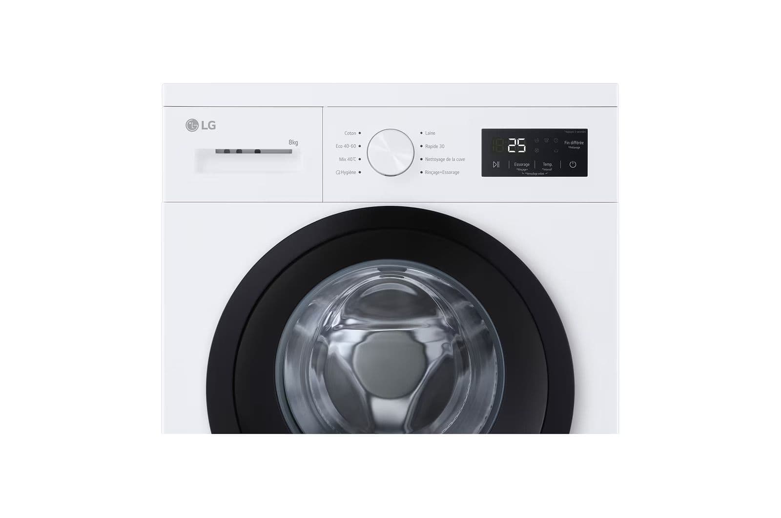 מכונת כביסה 8 ק״ג פתח קדמי LG F84N15WHS – עם Steam ומנוע Direct Drive | משלוח מהיר