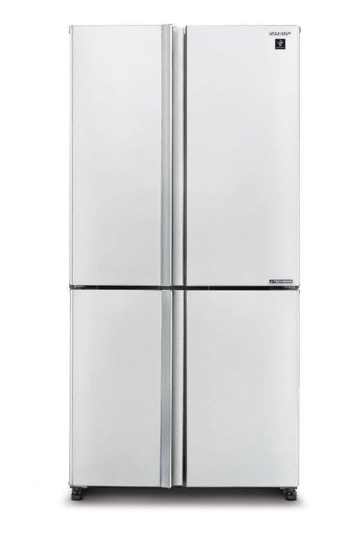 מקרר 4 דלתות Sharp SJ-9160W – נפח 607 ליטר עם קירור היברידי ופיקוד שבת | יבואן רשמי-משלוח מהיר