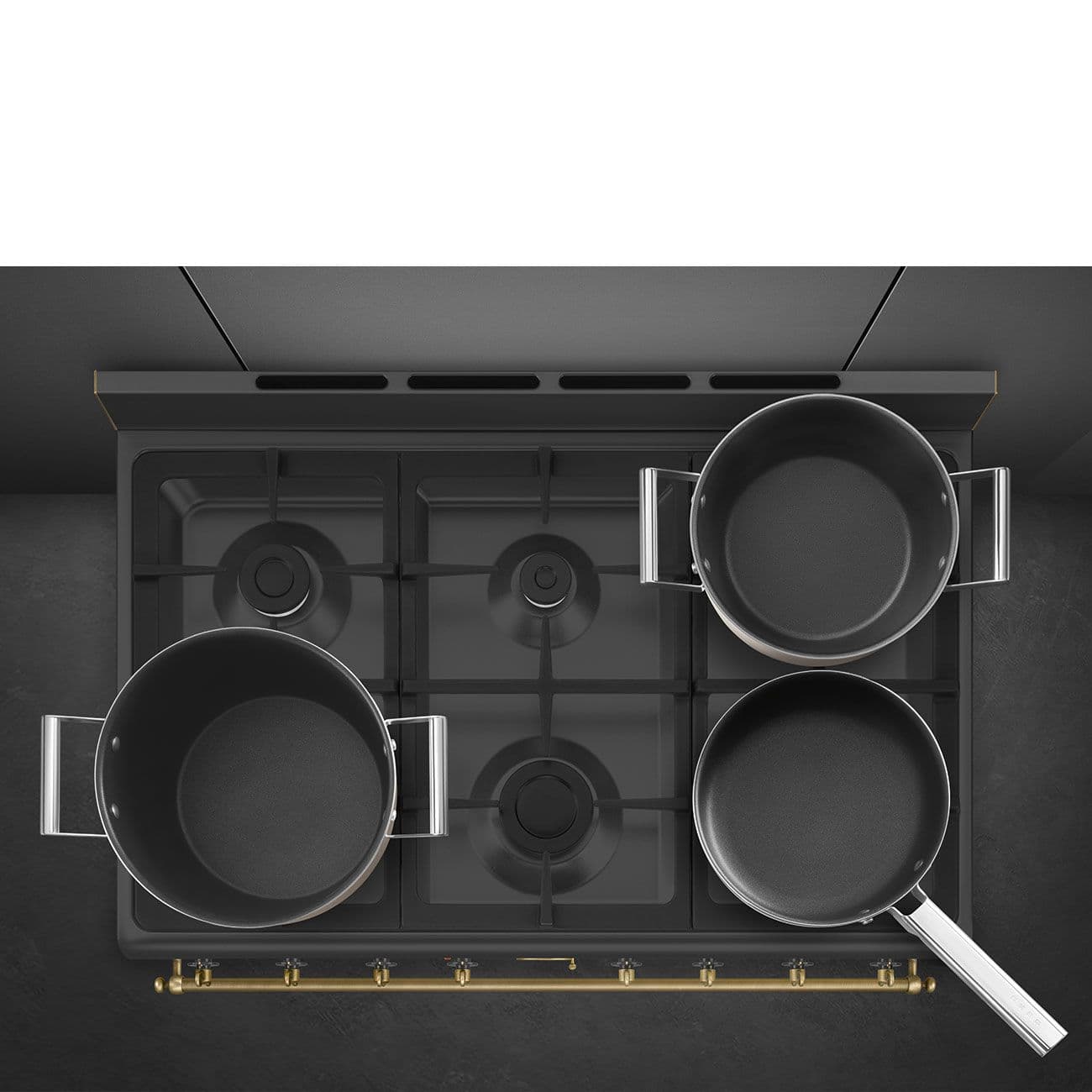 SMEG CO90 Black – תנור משולב כיריים גז 6 מבערים ברוחב 90 ס״מ עיצוב קולוניאלי יוקרתי | חדש 2026