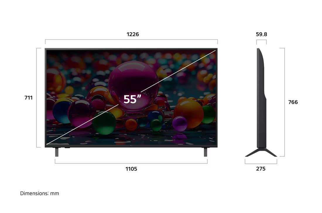 LG 55UA85006LA טלוויזיה חכמה 55 אינץ' UHD AI UA85 4K | יבואן רשמי-משלוח מהיר